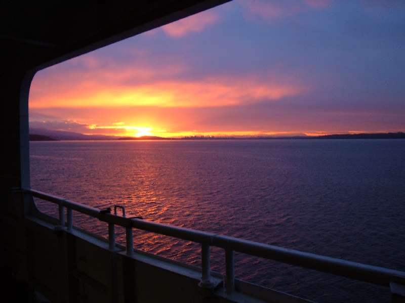 Early morning ferry sunrise